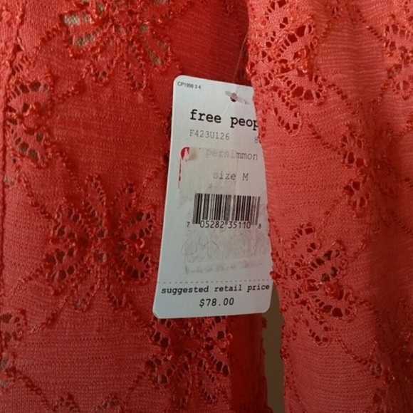 NWT FREE PEOPLE Daisy Pointelle Peplum Top - Picture 7 of 15